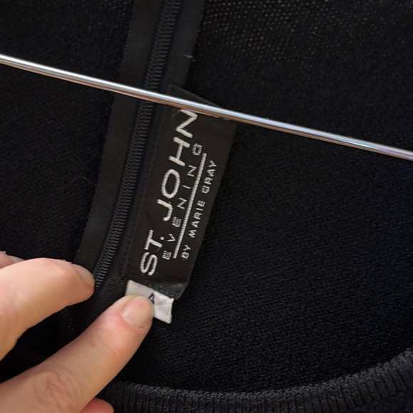 St. John Evening by Marie Gray Black with Sheer Waist and Embellishments Sz 4 - Picture 2 of 10